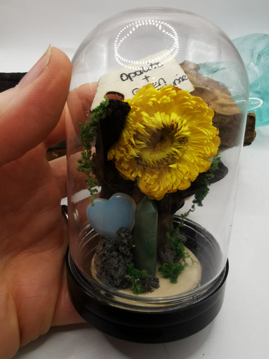 Opalite & Green Aventurine Crystal Dome Terrarium