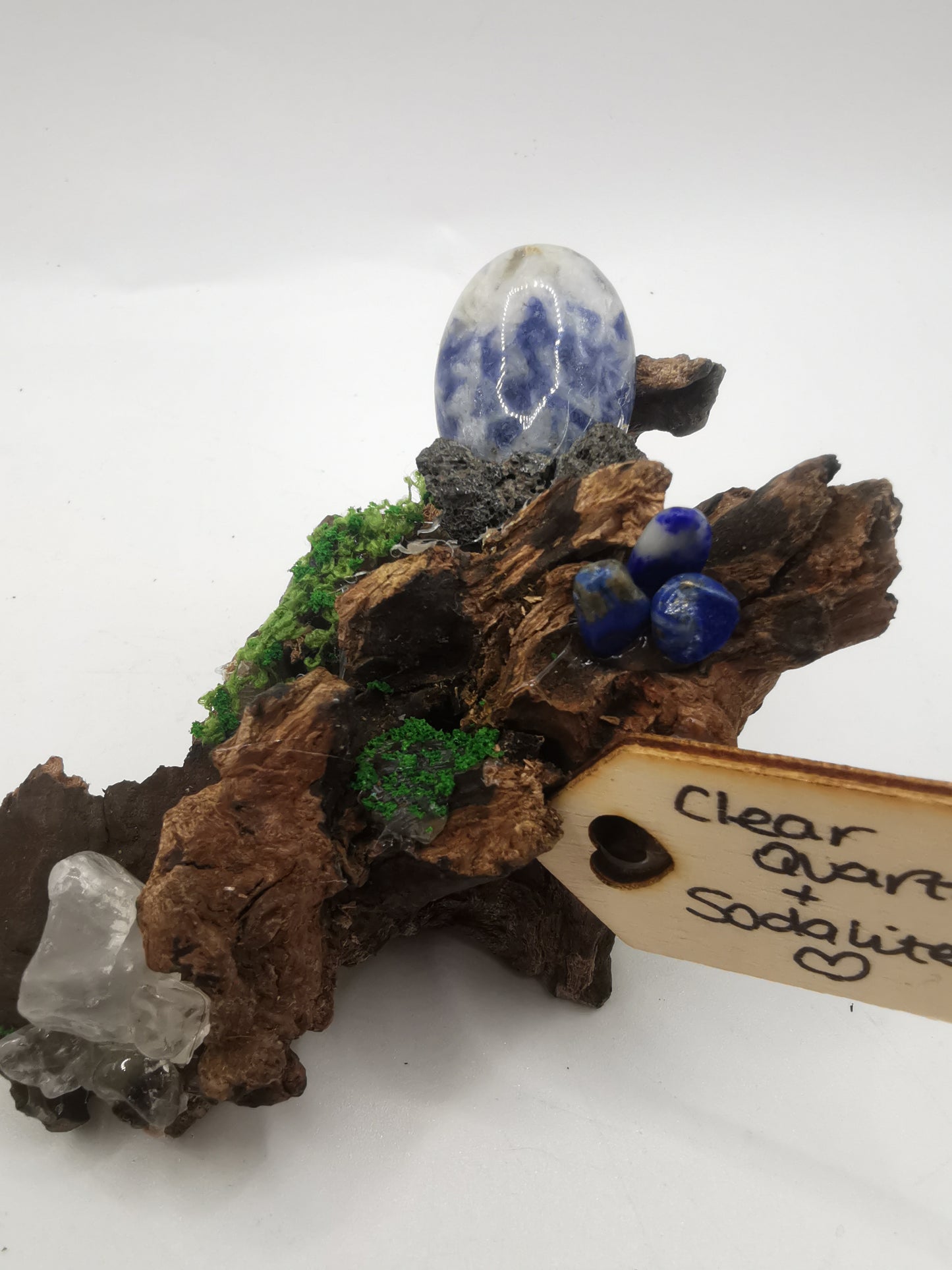 Clear Quartz & Sodalite Driftwood Ornament