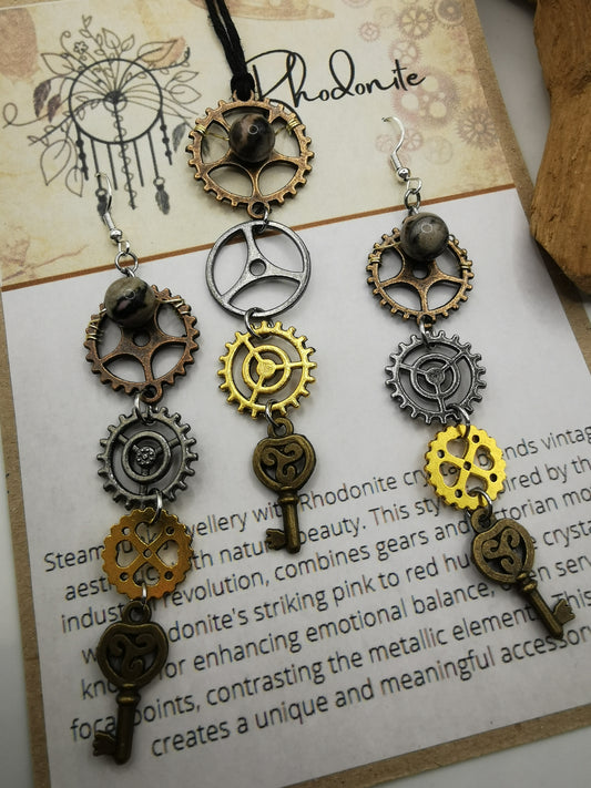 Steampunk Rhodonite Set