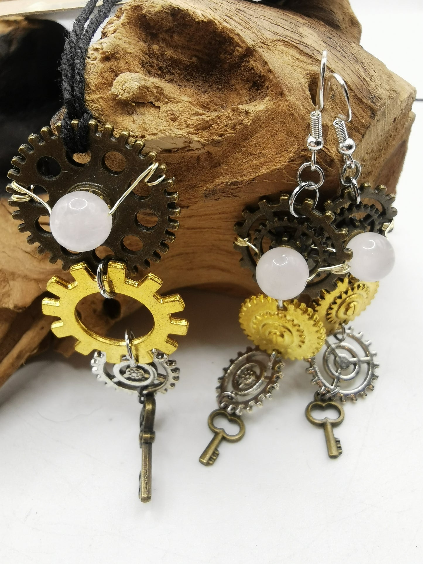 Steampunk Rose Quartz Set