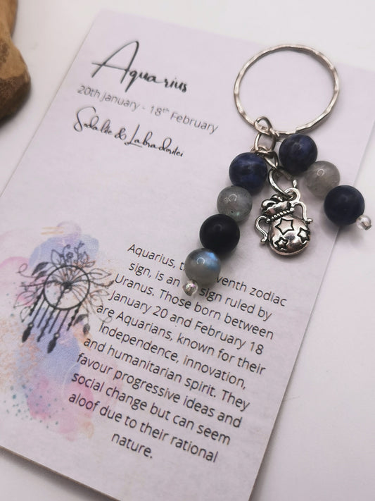 Aquarius Zodiac Keyring