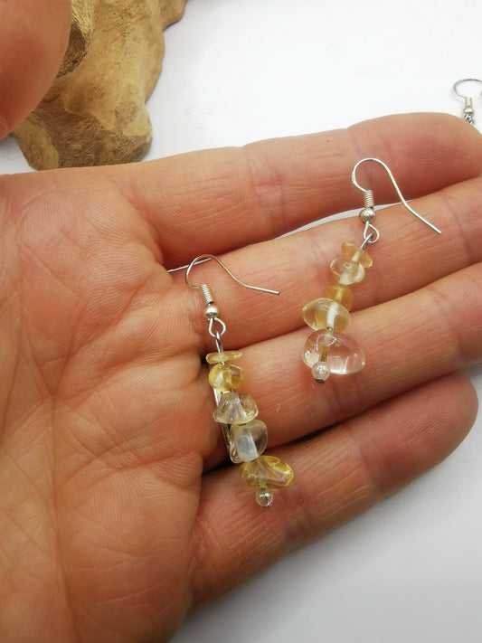 Citrine Crystal Chip Earrings