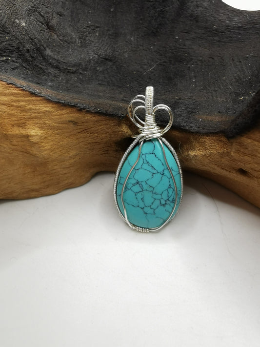 Blue Howlite Crystal Pendant