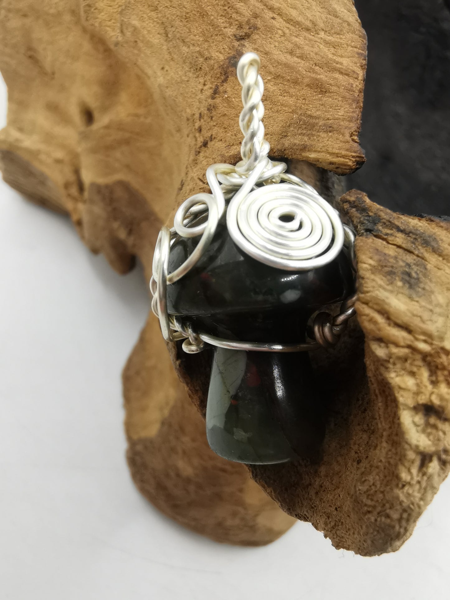 Blood Stone Mushroom Crystal Pendant