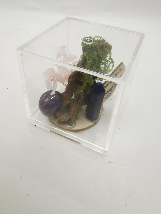 Amethyst & Lapis Lazuli Point Crystal Driftwood Ornament
