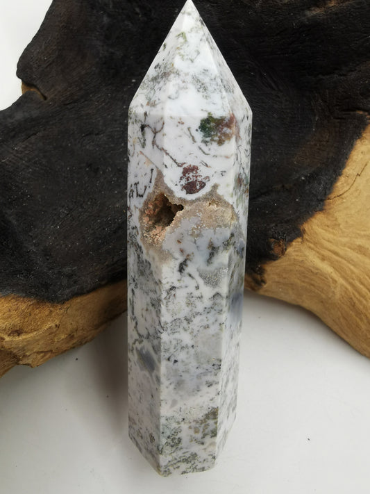 White Moss Agate Point 0