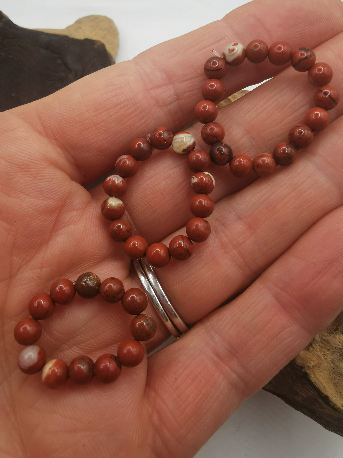 Red Jasper 4mm Crystal Bead Rings