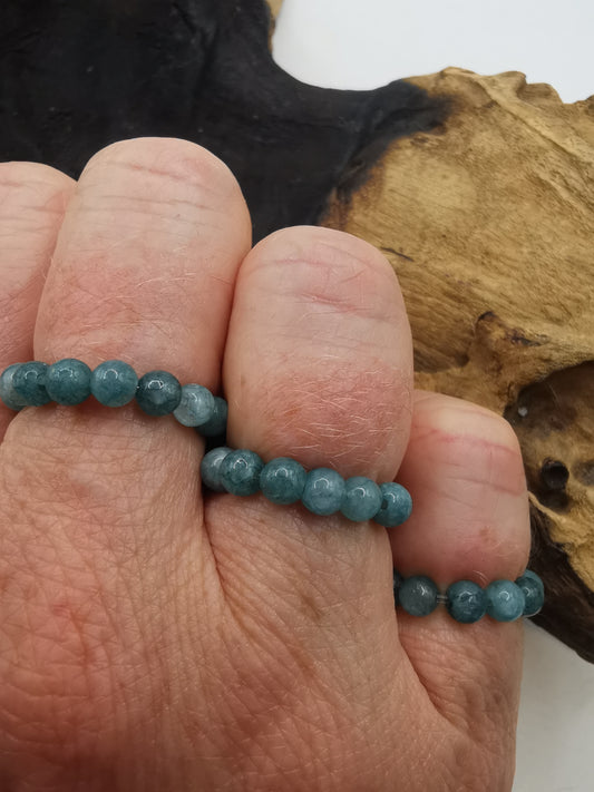 Aquamarine 4mm Crystal Bead Rings
