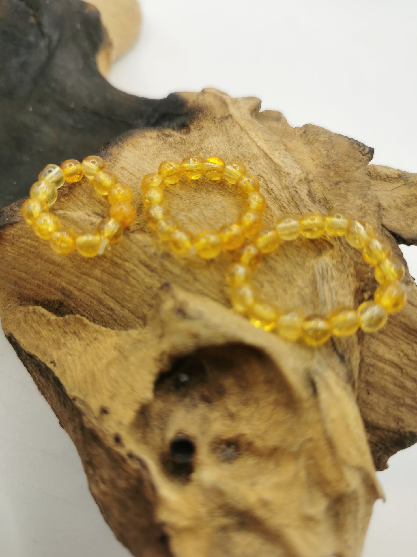 Citrine 4mm Crystal Bead Rings