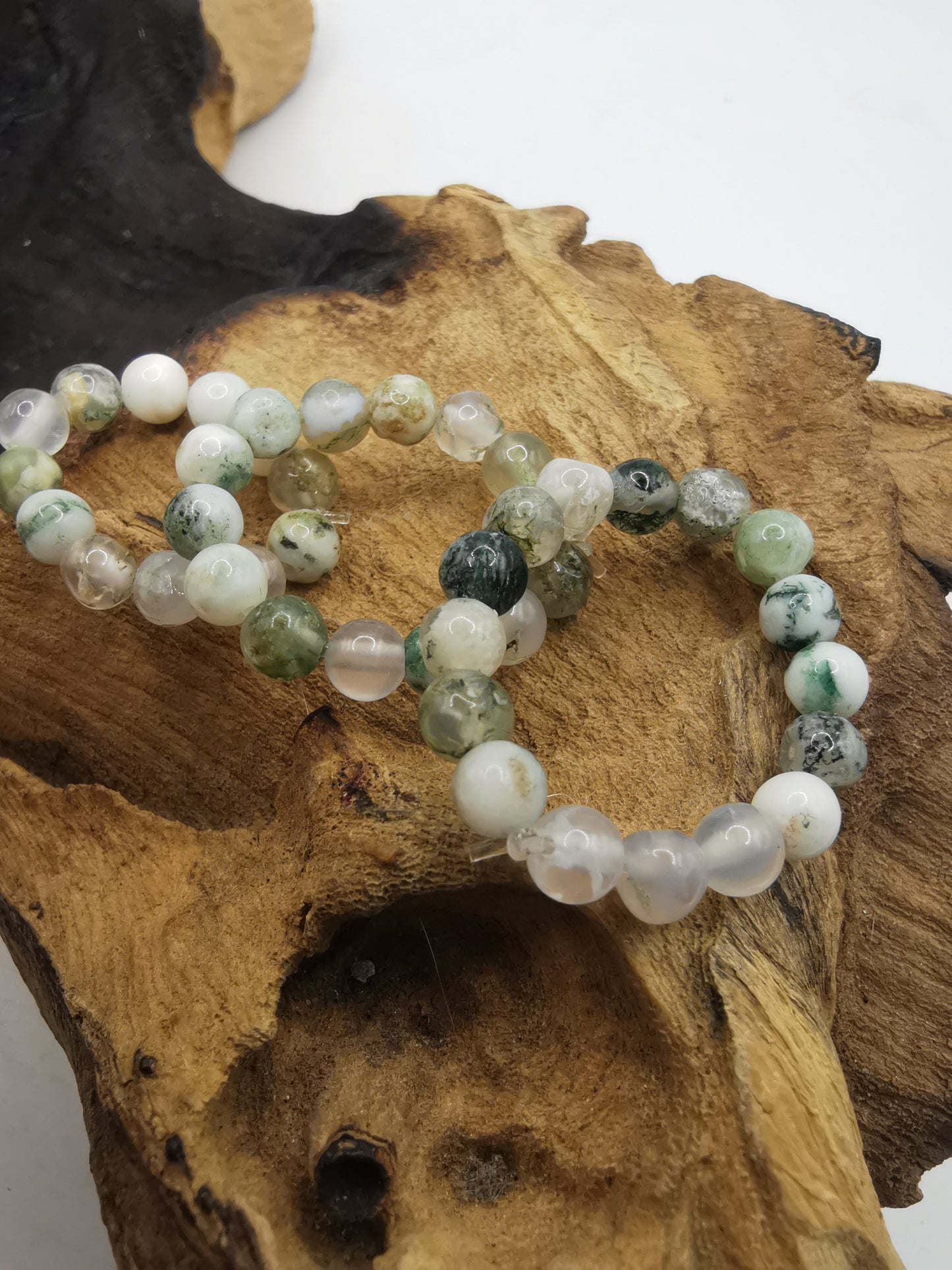 Tree Agate 4mm Crystal Bead Rings