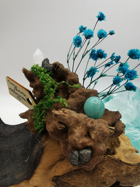 Clear Quartz & Amazonite Crystal Driftwood