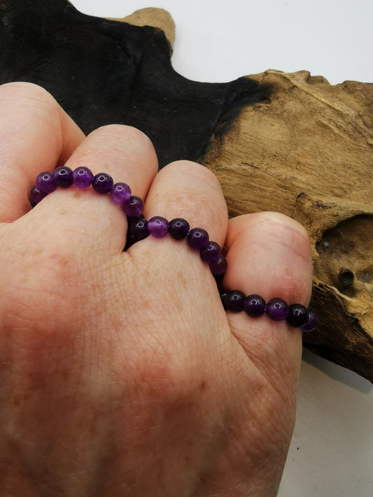 Amethyst 4mm Crystal Bead Rings