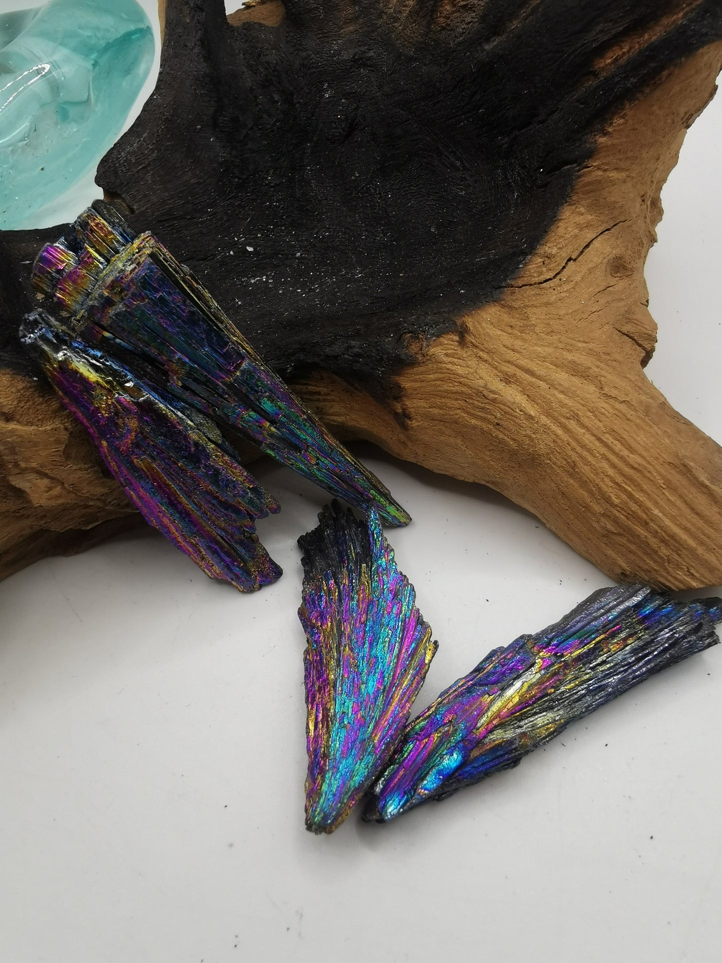 Rainbow Blue Tourmaline Feathers