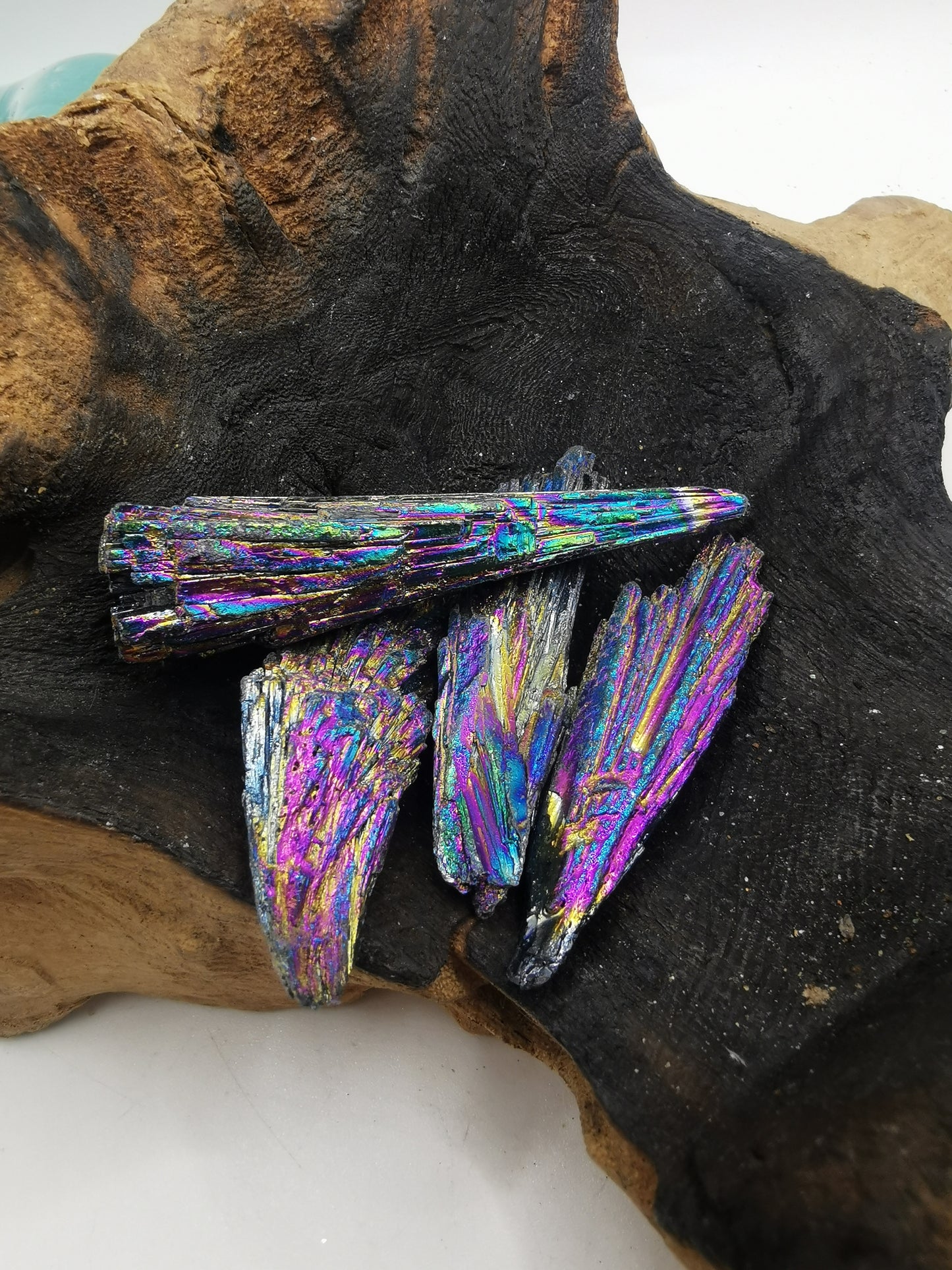 Rainbow Blue Tourmaline Feathers