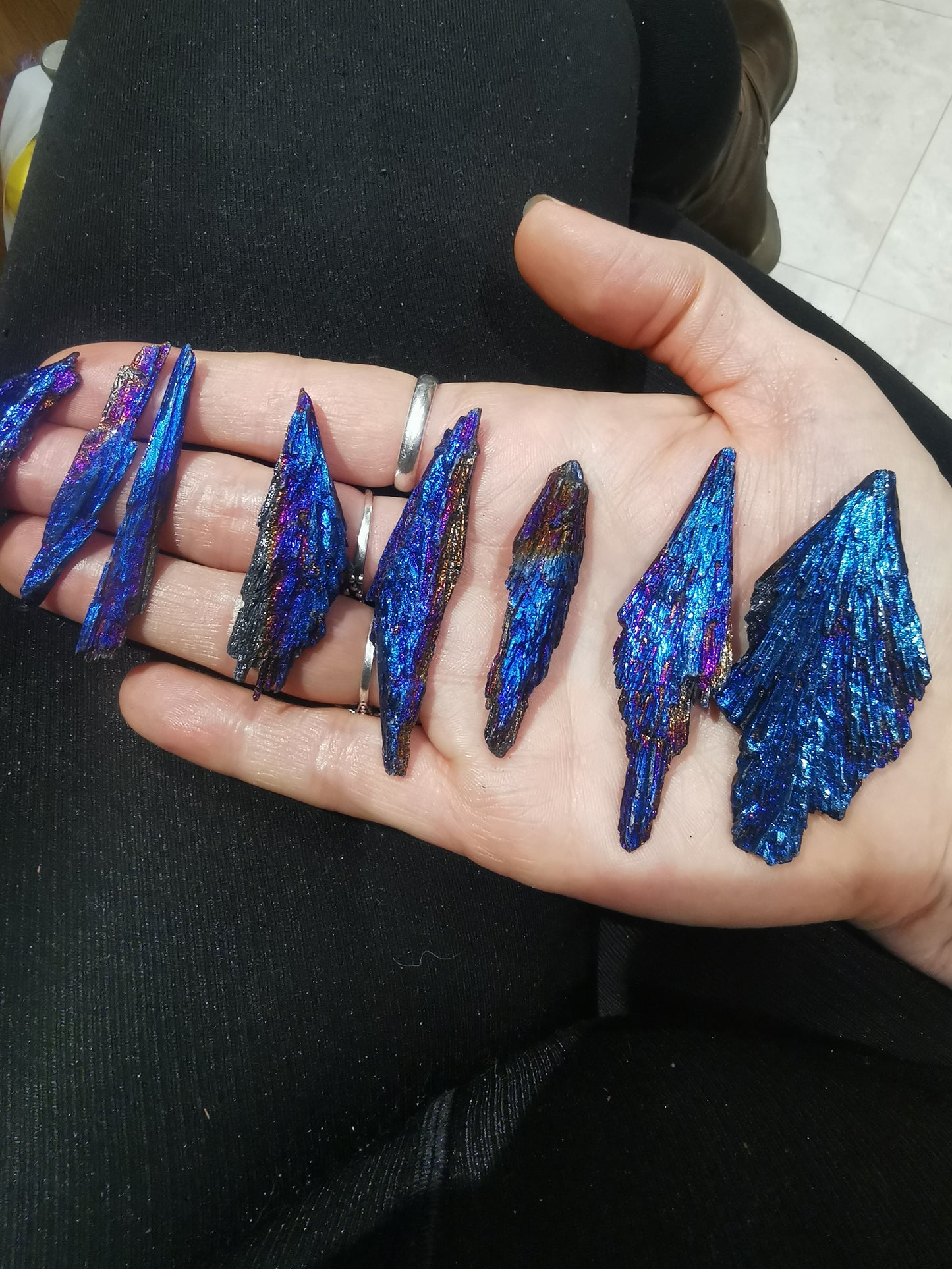 Rainbow Blue Tourmaline Feathers