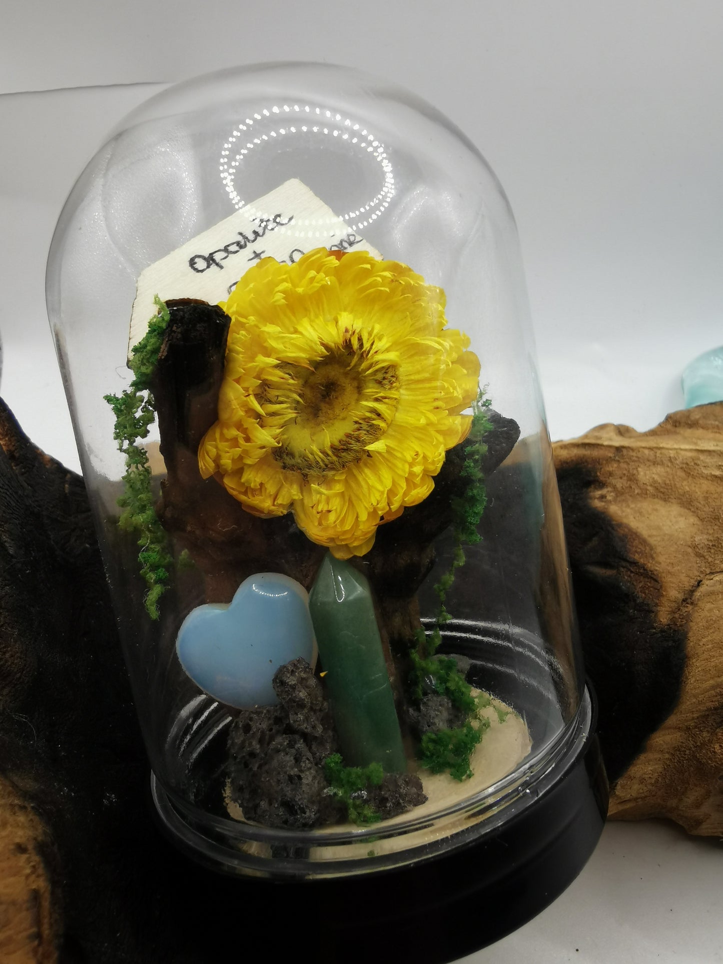 Opalite & Green Aventurine Crystal Dome Terrarium
