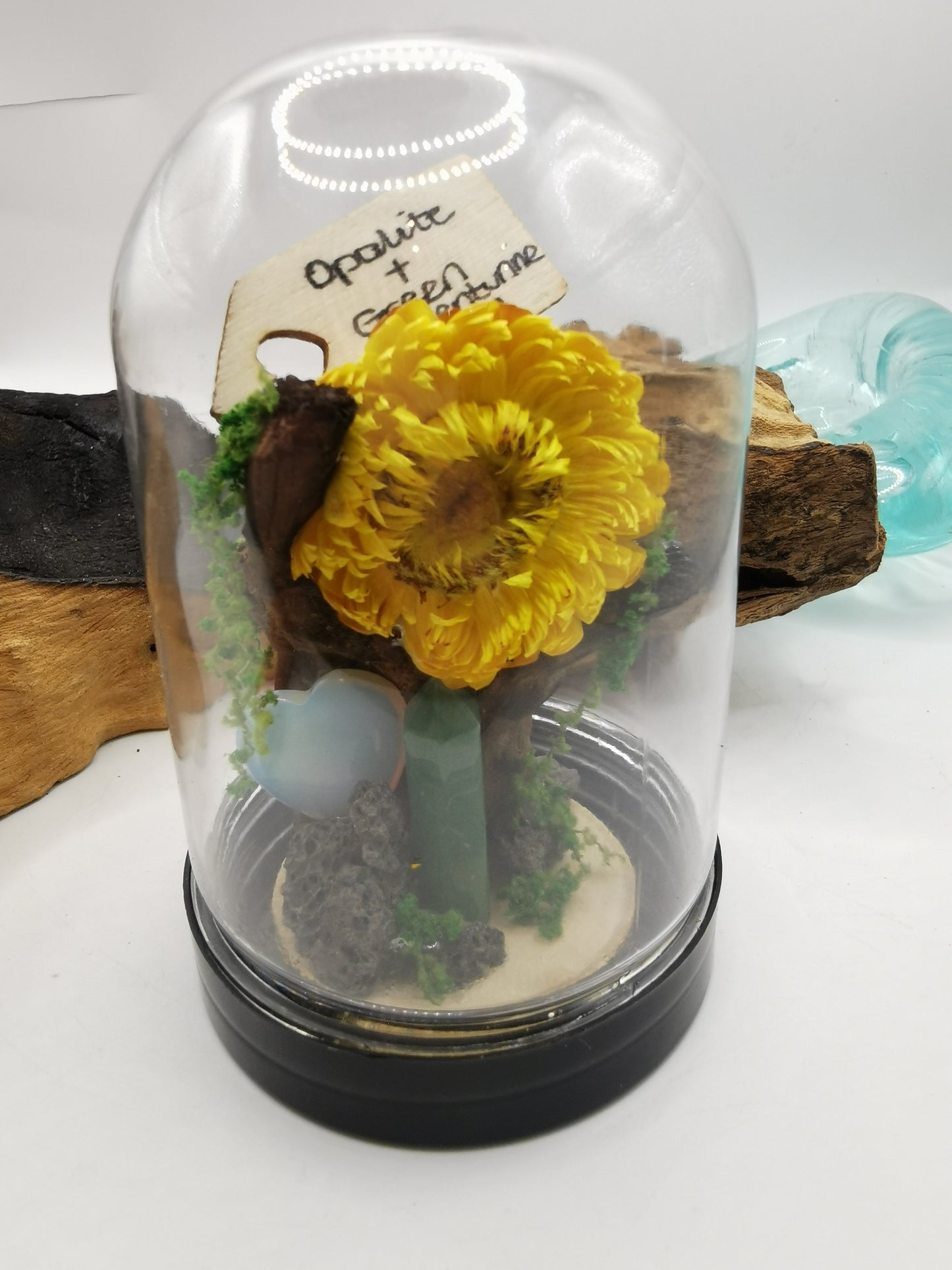 Opalite & Green Aventurine Crystal Dome Terrarium
