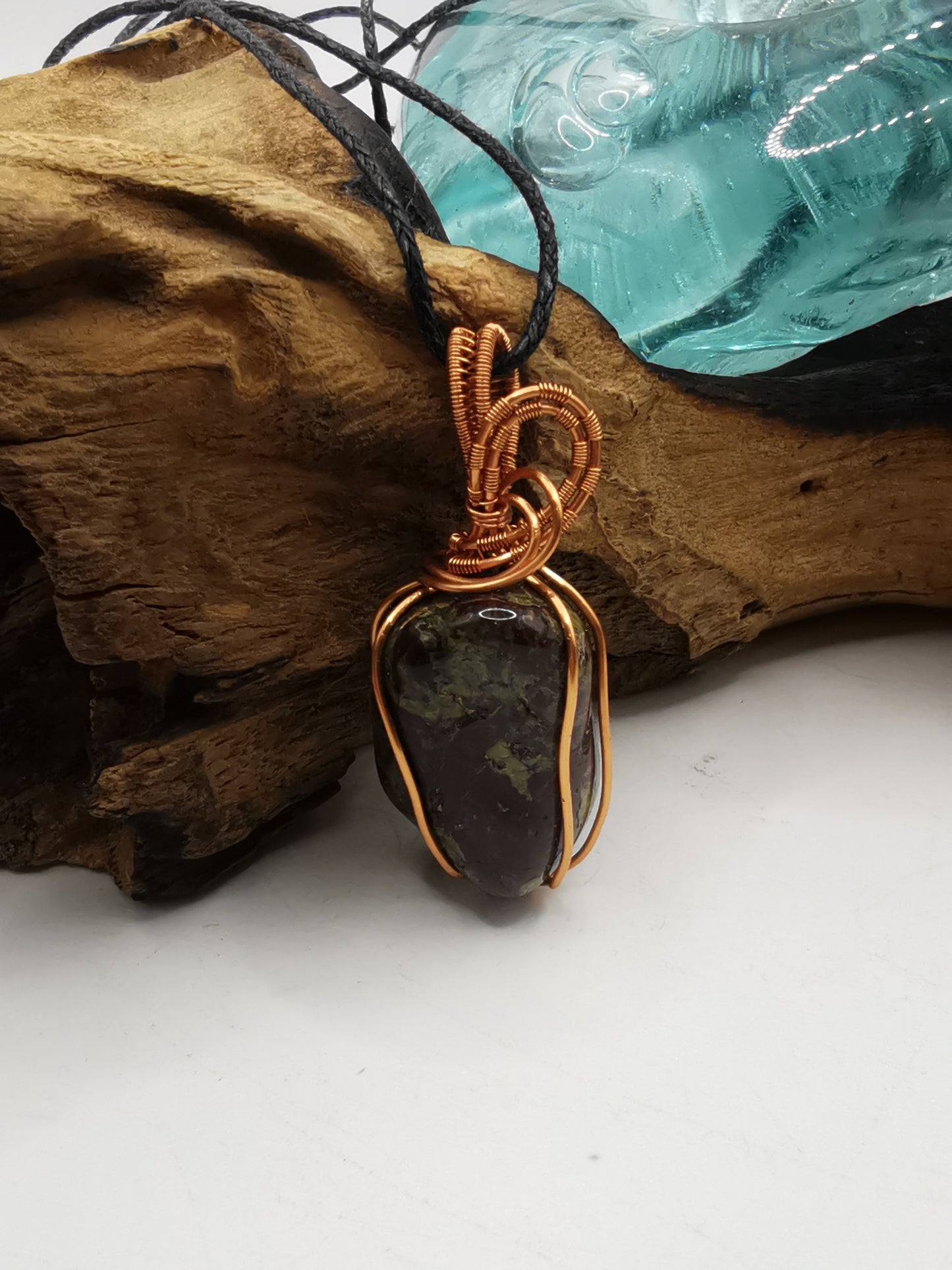 Copper Wire Wrapped Dragon Stone Jasper