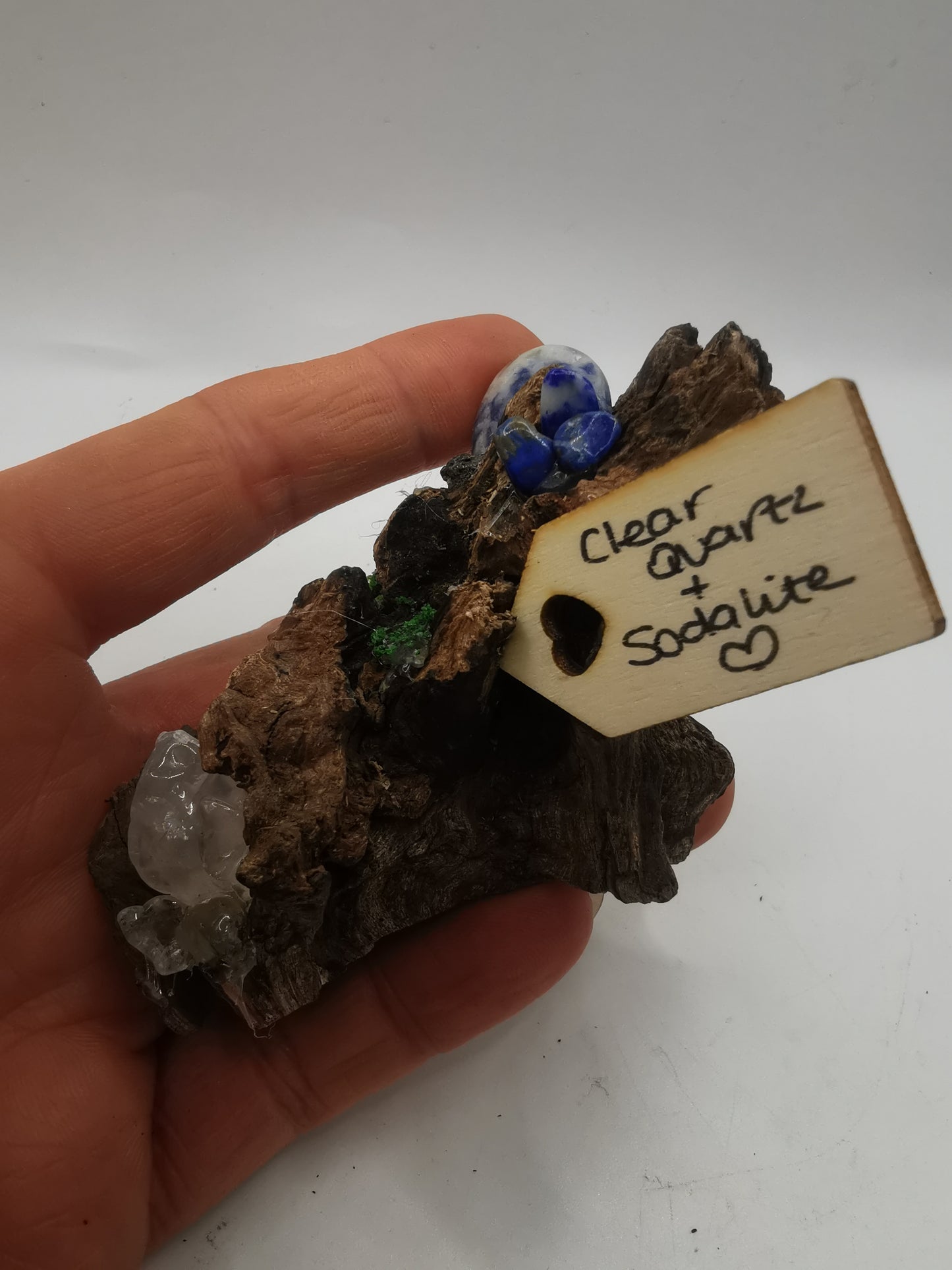 Clear Quartz & Sodalite Driftwood Ornament