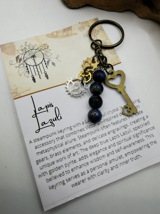 Steampunk Lapis Lazuli Keyring