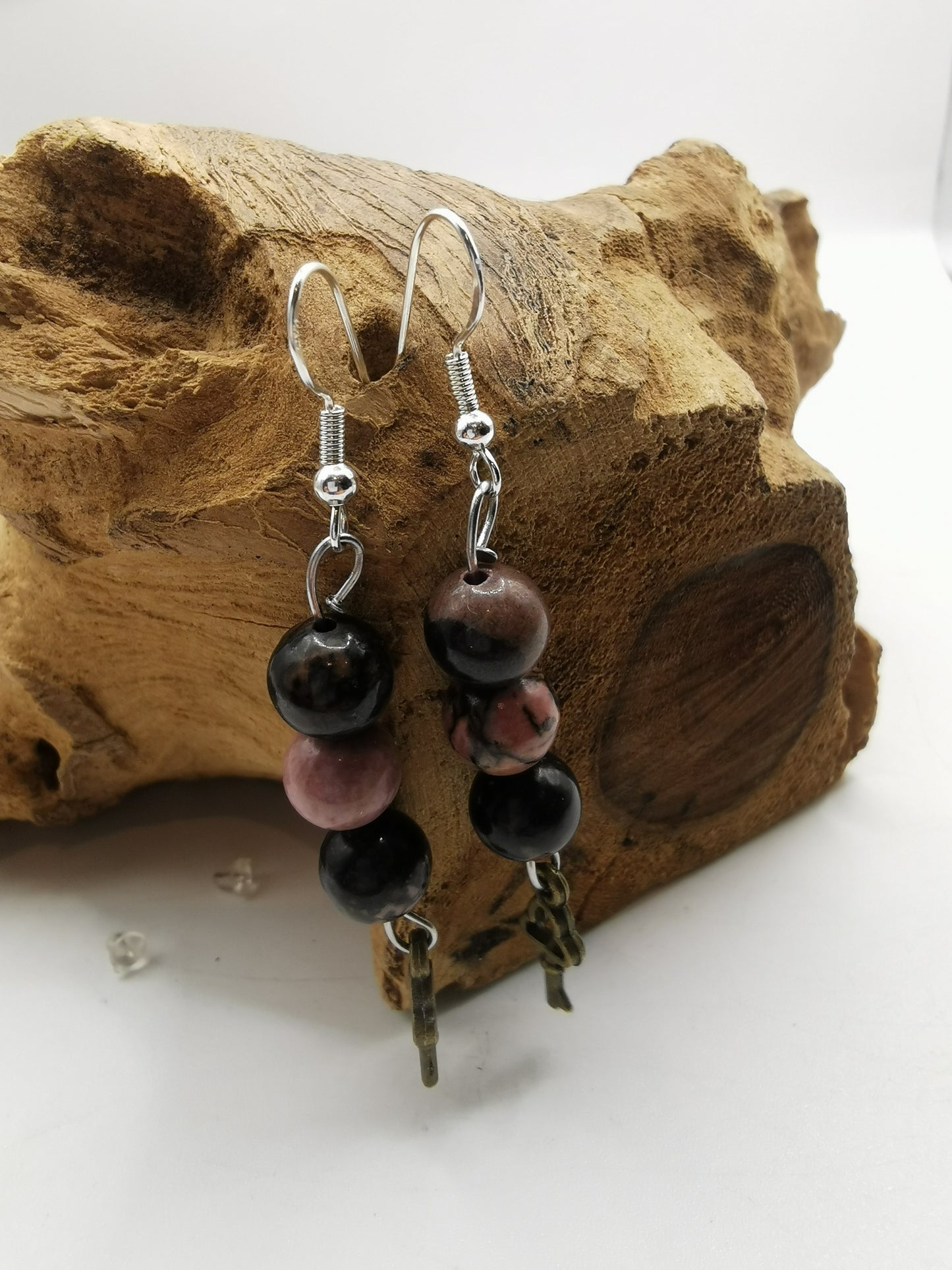 Steampunk Rhodonite Earrings
