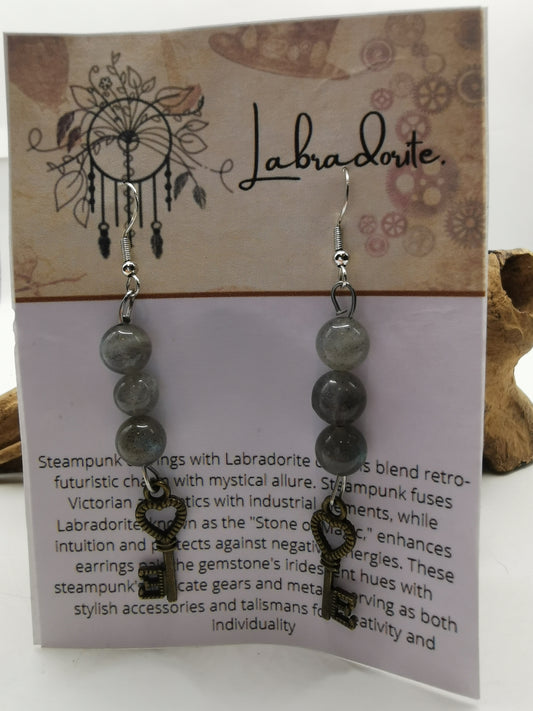 Steampunk Labradorite Earrings