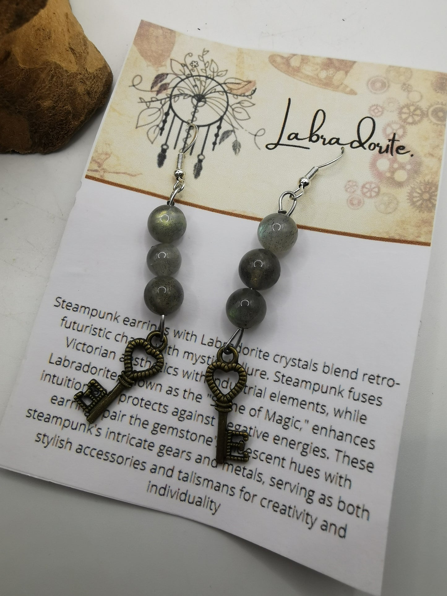 Steampunk Labradorite Earrings