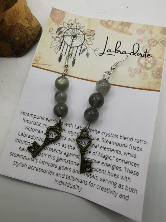 Steampunk Labradorite Earrings