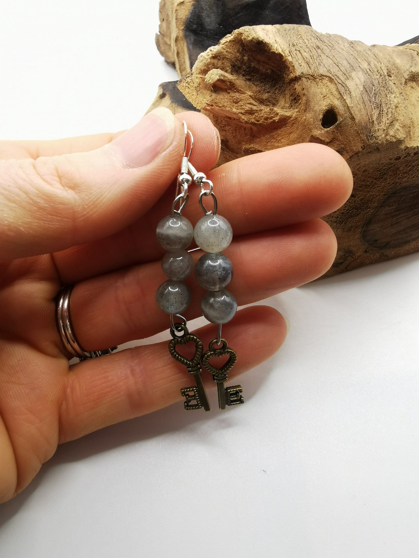 Steampunk Labradorite Earrings
