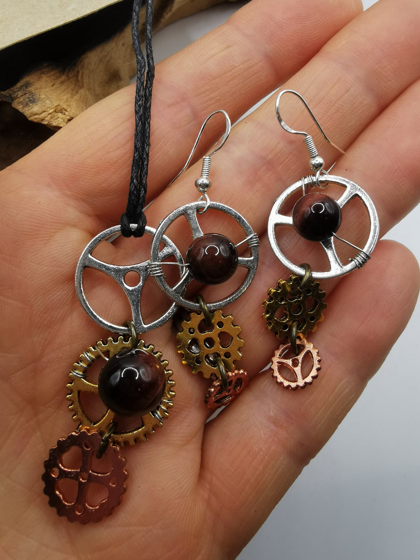 Steampunk Tiger's Eye Set