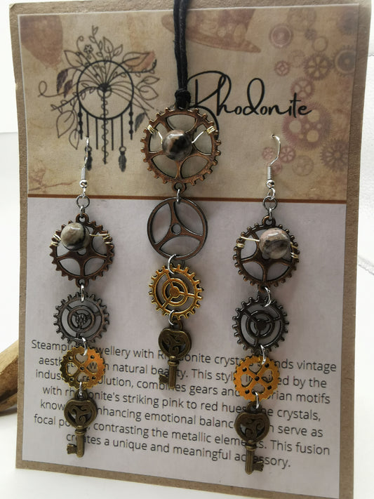 Steampunk Rhodonite Set