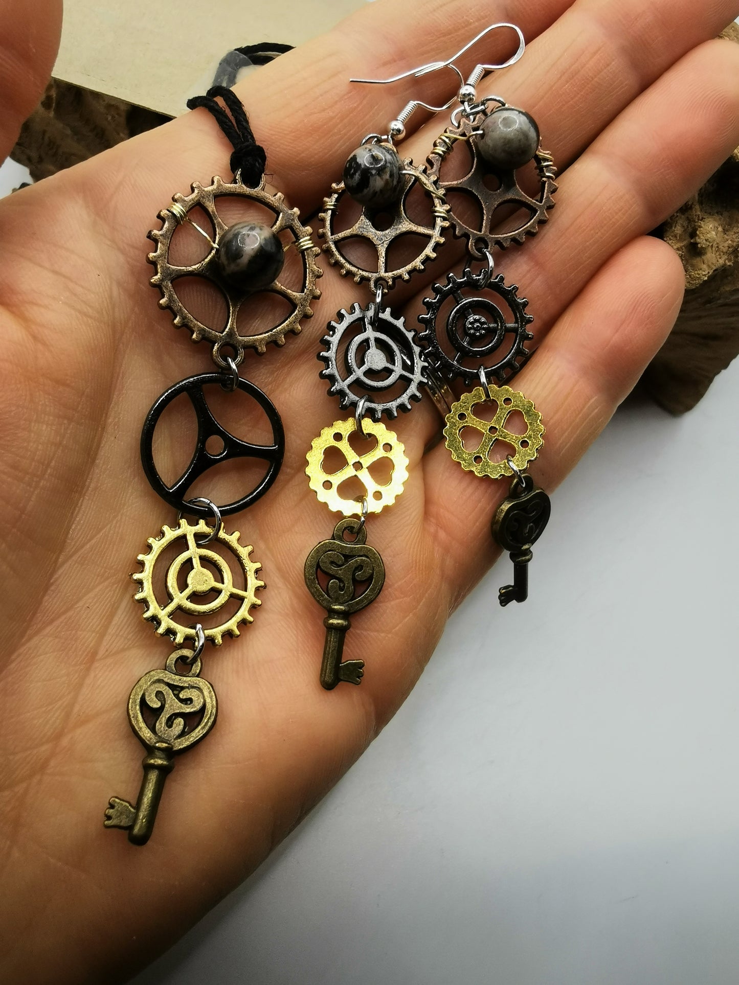 Steampunk Rhodonite Set