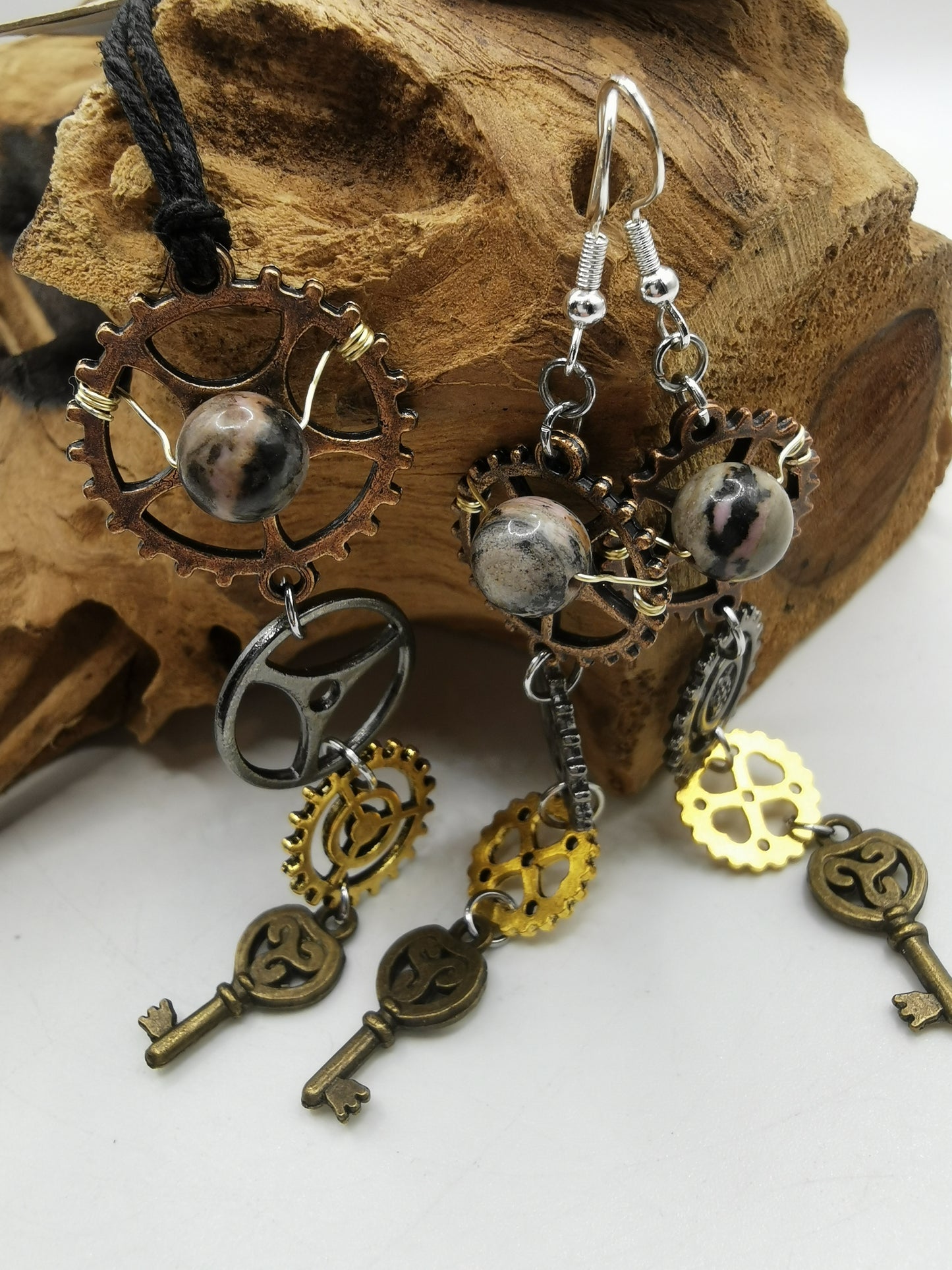 Steampunk Rhodonite Set