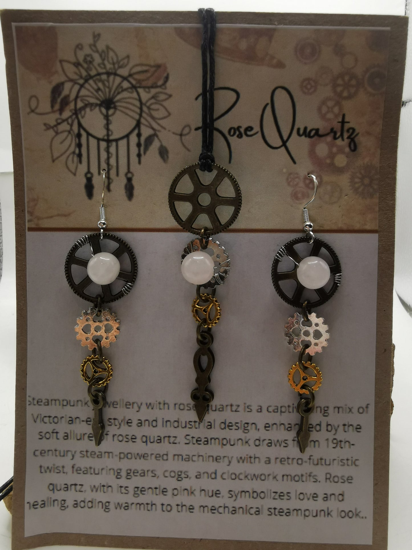 Steampunk Rose Quartz Set