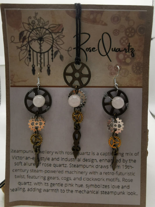 Steampunk Rose Quartz Set