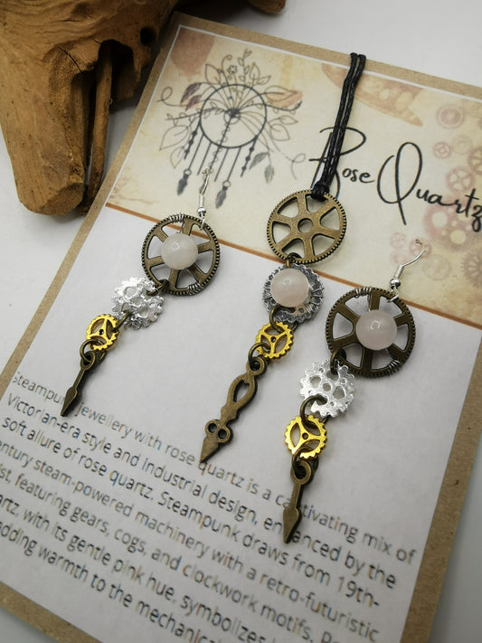 Steampunk Rose Quartz Set