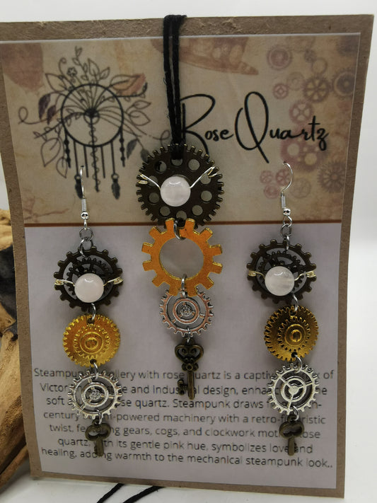 Steampunk Rose Quartz Set