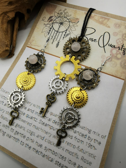 Steampunk Rose Quartz Set