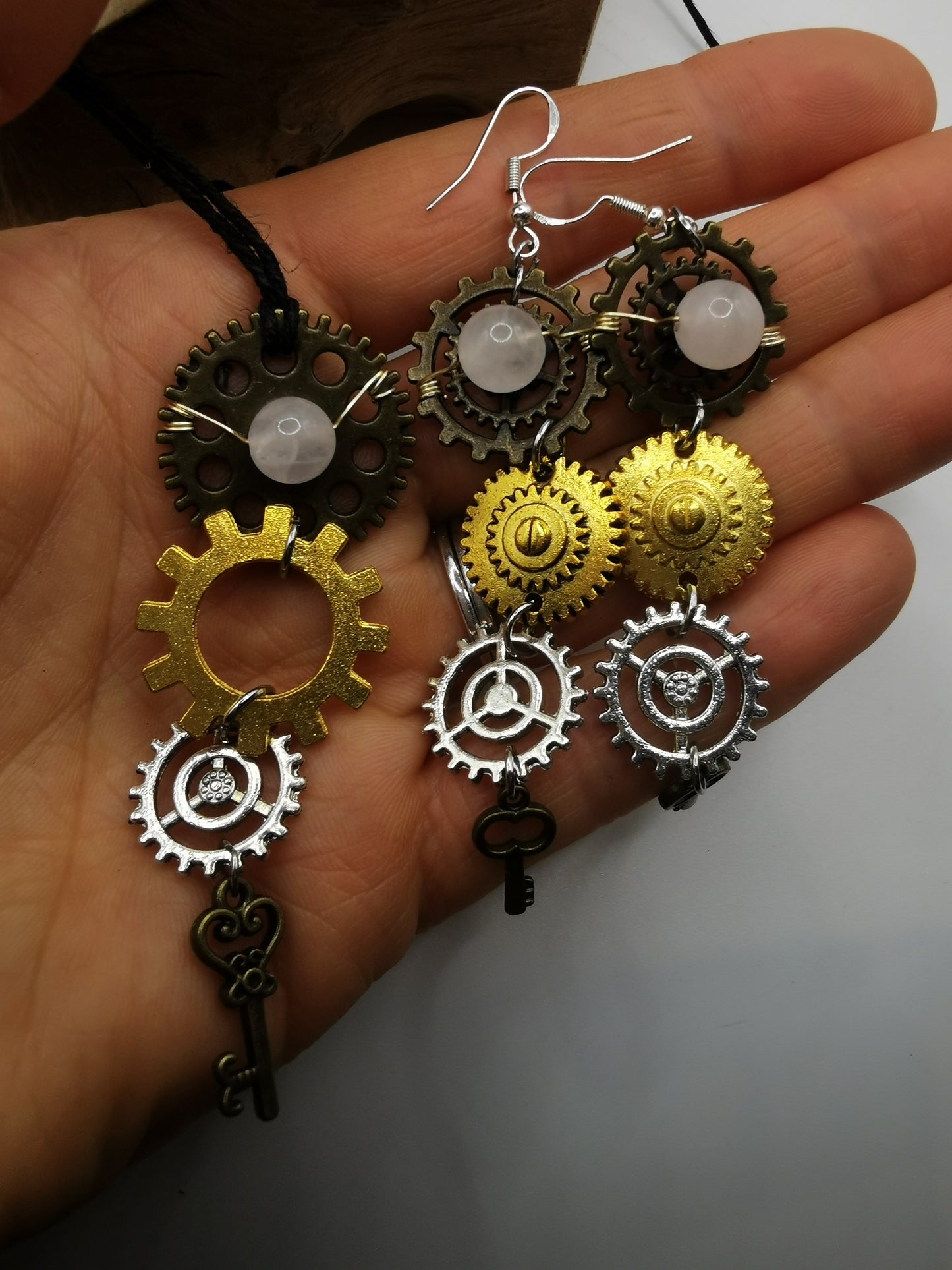 Steampunk Rose Quartz Set