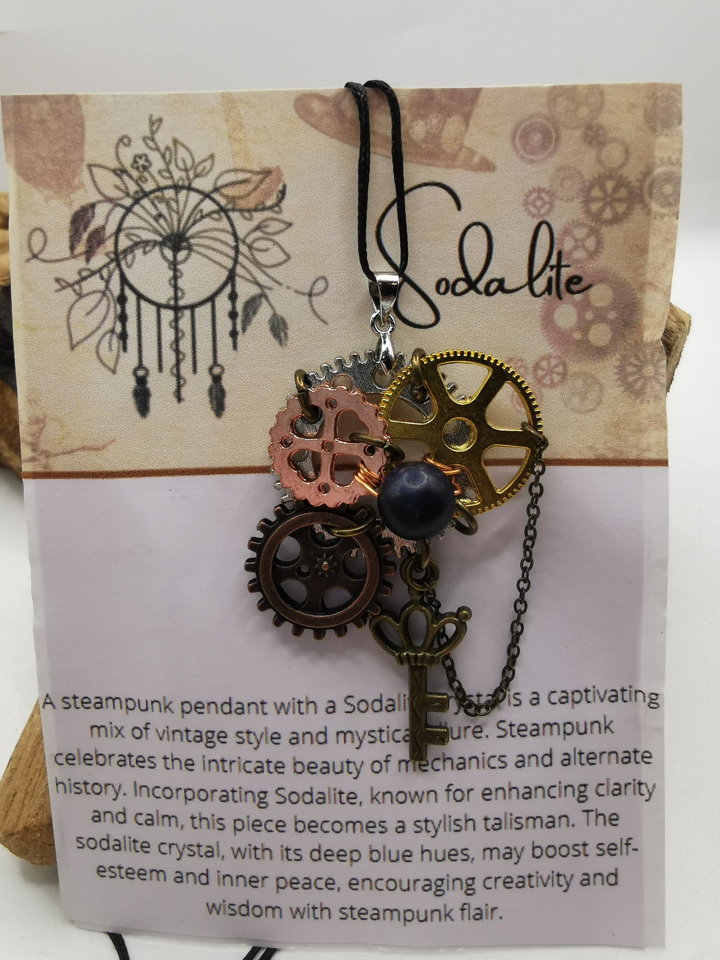 Steampunk Sodalite Pendant