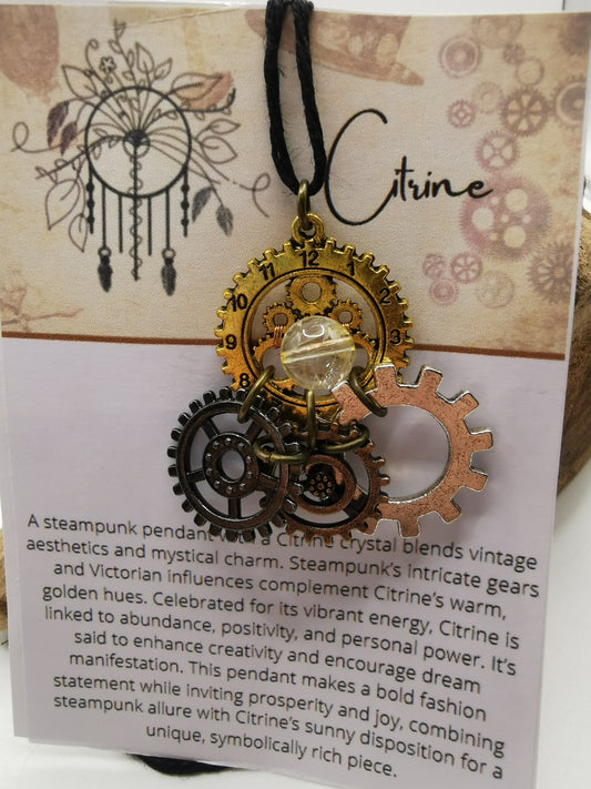 Steampunk Citrine Pendant
