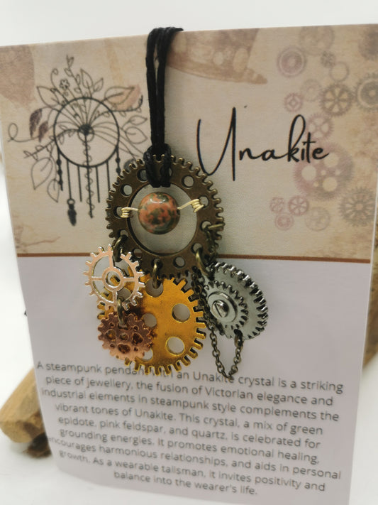 Steampunk Unakite Pendant