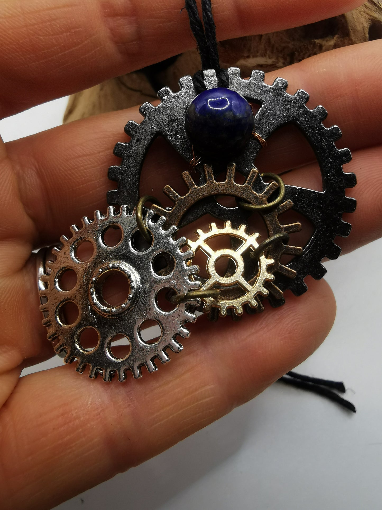 Steampunk Lapis Lazuli Pendant