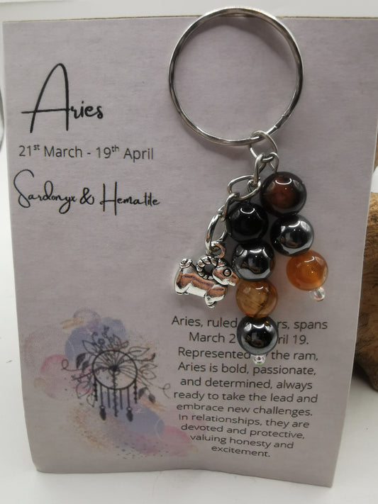 Aries Zodiac Keyring