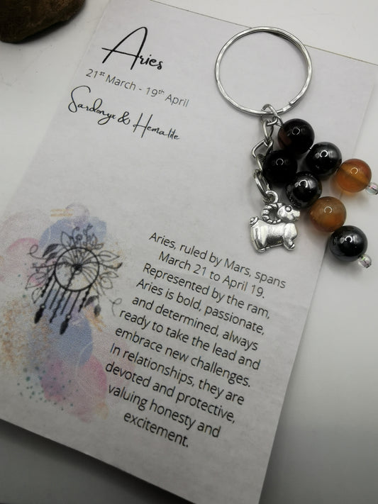 Aries Zodiac Keyring