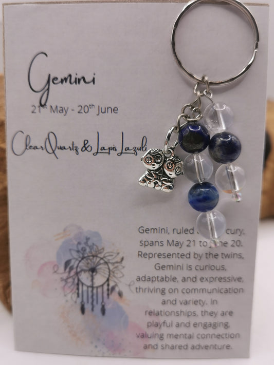 Gemini Zodiac Keyring