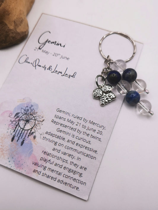 Gemini Zodiac Keyring