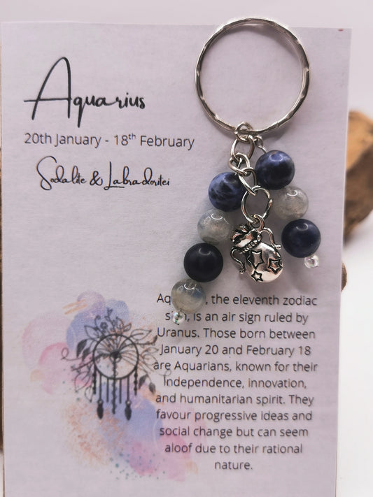 Aquarius Zodiac Keyring