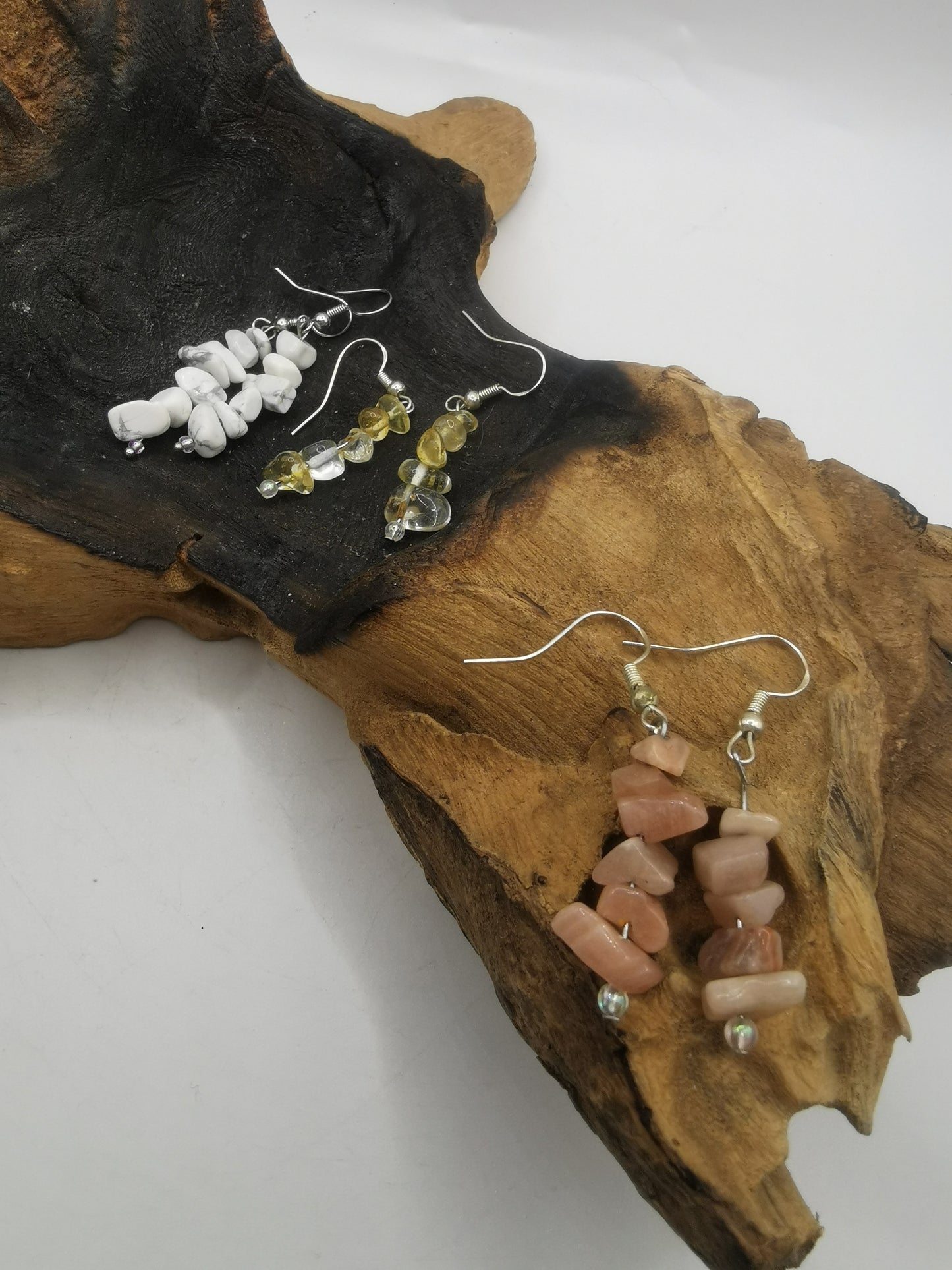 Howlite Crystal Chip Earrings