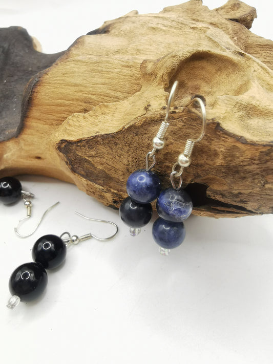 Sodalite Double Bead Earrings